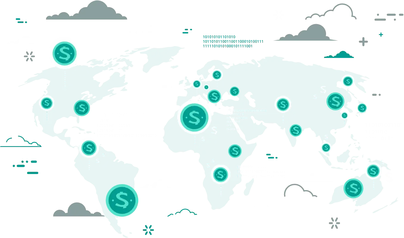 World map of global stablecoin settlement
