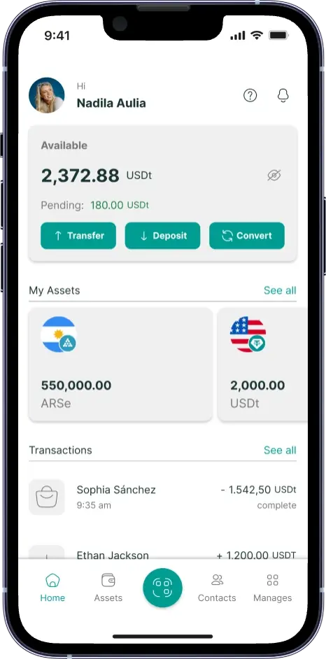 Wallet balance screen